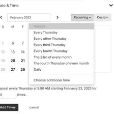 A calendar showing events occurring frequently.
