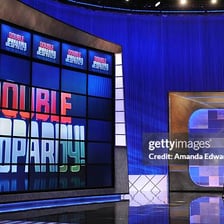 The stage of the television game show Jeopardy!