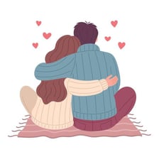 A couple showing affection for each other