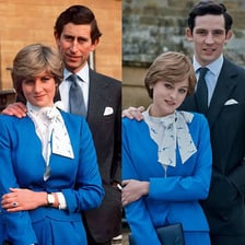 Emma Corrin portraying Princess Diana in The Crown