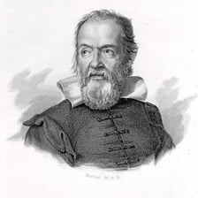 A portrait of astronomer Galileo Galilei