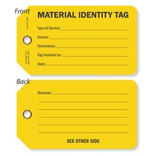 A labeled identification tag
