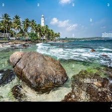 A tropical coastal landscape in Sri Lanka.