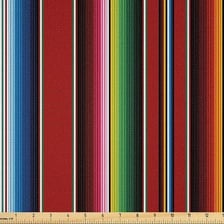 A brightly colored Mexican serape displayed as a textile