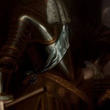 A British knight in formal ceremonial attire