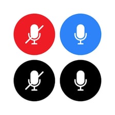 A microphone with its mute symbol activated.
