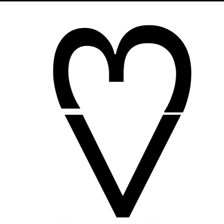 A simple display showing the text symbol “<3” alongside a heart shape