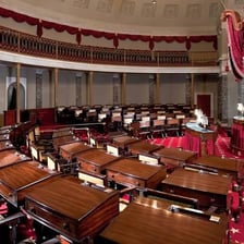 The chamber of the United States Senate in the Capitol.