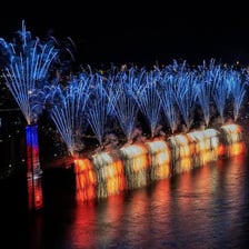 A bright fireworks display illustrating pyrotechnics