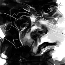 A person reacting uneasily to an unsettling atmosphere