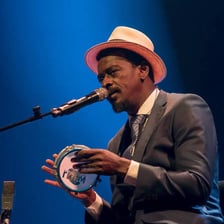 Musician Seu Jorge performing Brazilian samba music