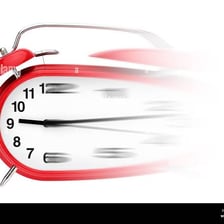 A clock representing time passing quickly.