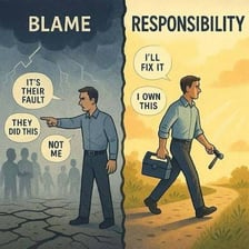 A person gesturing to deny responsibility.