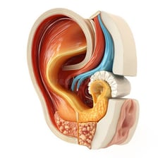 A close-up view of a human ear.