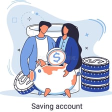 An illustration of interest accumulating in a savings account.