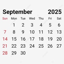 A calendar showing September 25 and July 1 as marked dates.