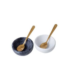A very small amount of salt on a spoon