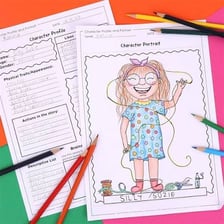 A character portrait accompanied by brief descriptive notes.
