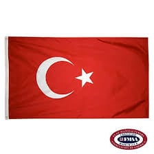 The Turkish flag with its white star and crescent