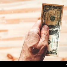 A person preparing to pay a bill.
