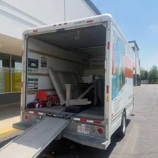A moving van loaded with household belongings