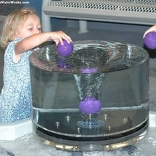 Water being agitated into a swirling whirlpool