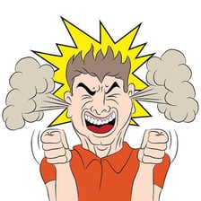 An illustration of an intensely angry person.