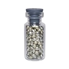A sample of tin metal displayed alongside its periodic-table entry.