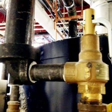 Steam escaping from a pressure-release valve
