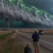 Dark storm clouds creating an ominous scene