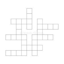 A rectangular crossword grid made of intersecting white and black squares