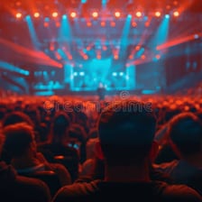 An audience watching a performance with focused attention.