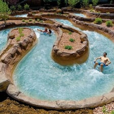 A gently flowing lazy river.