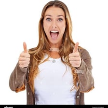 A person reacting enthusiastically to an impressive achievement