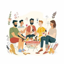 Friends coordinating an outing in a group messaging conversation