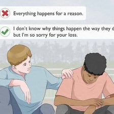 Person comforting another person who appears sad
