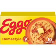 A package of Eggo frozen waffles.