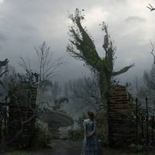 Alice in a fantastical scene from Disney’s Alice in Wonderland