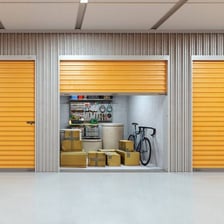Rows of storage units at a self-storage facility