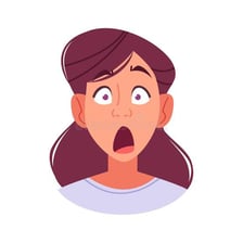 A startled person reacting with a frightened squeal.