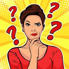 An illustration of a person responding skeptically in a conversation.
