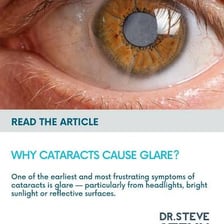 Bright sunlight producing glare in a person’s eyes