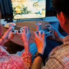 Novice players gaming together