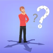 A confused person reacting to an inexplicable situation