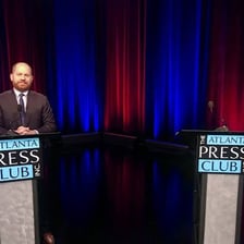 An empty debate setting suggesting a matter no longer worth discussing