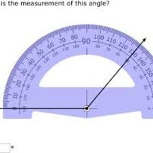 A protractor placed on an angle.