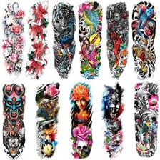A colorful tattoo displayed as body art on an arm.