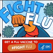 A patient receiving a seasonal influenza vaccination