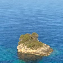 A small piece of land surrounded by seawater.