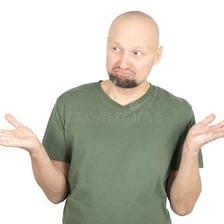 A person shrugging to express uncertainty.